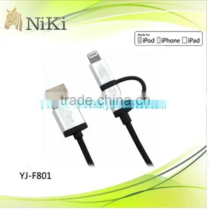 Fast Charging Micro + 8pin 2in1 Charging USB Data Sync Cable for IPhone/Samsung thumbnail-1