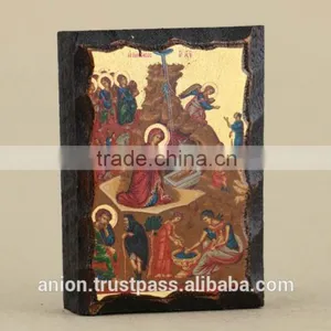 Greek & Russian Orthodox Wooden Icon. Jesus Birth. Small Size. thumbnail-3