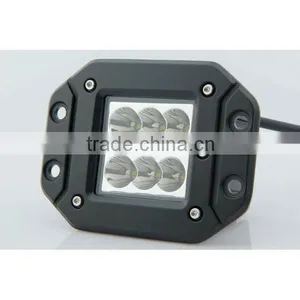 12V 24V Flush Mount 18W Led Work Light With Sopt/Flood Beam for Jeep Wrangler, SUV, Truck thumbnail-3