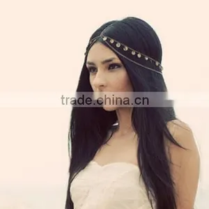 Women Fashion Metal Coins Tassels Head Chain Jewelry Headband Head Piece Hair Band thumbnail-1