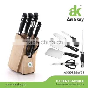 High Quality 7 Pieces Stainless Steel Knife Set With Wooden Block thumbnail-1