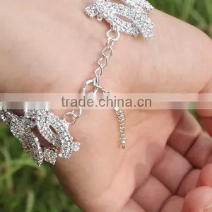 Gold Crystal Stretch Bracelet Elastic Rhinestone Bracelets for Wedding Birthday Party thumbnail-2