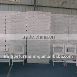 High Quality White Resin Folding Banquet Chair thumbnail-1