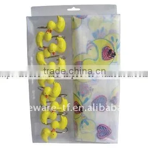 1PC PEVA SHOWER CURTAIN/BATHROOM CURTAIN WITH 12PCS RESIN HOOKS thumbnail-1