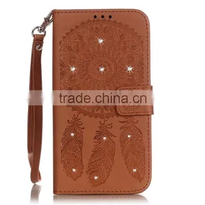 Luxury Embossed Leather Case for IPhone SE With Diamonds thumbnail-2