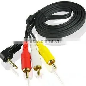 Angle AV Cable 3.5mm Male to 3 RCA Male AV Adapter Cable thumbnail-1