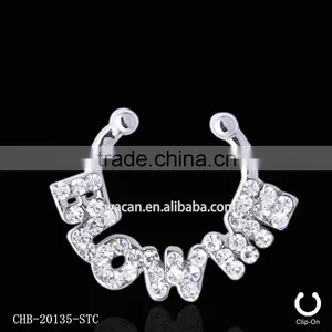 Clear Crystal Non Piercing Septum Jewelry Clip On Jewellery Nose Ring thumbnail-1