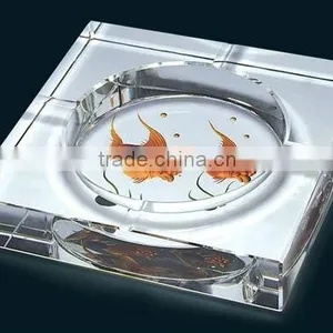 Fish Color Printed Crystal Ashtray /tobacco Cigar/smoking Gift Ashtray Useful(R-0973 thumbnail-1