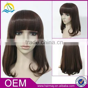 Bob Wig Kinky Curly u Part Hair Ombre Wig Hair Dye Wig Human Hair Topper Wig thumbnail-1