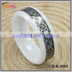2015 Alloy Inlay Black Gold Engagement Ring,metal Ceramic Ring for Engagement thumbnail-6