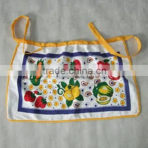 Yellow Border Cotton Waist Kitchen Apron With Pigment Printing thumbnail-3