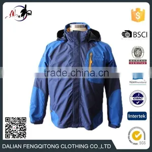 100% Polyester Windproof Hooded Jacket Hardshell Clothing for Men thumbnail-1
