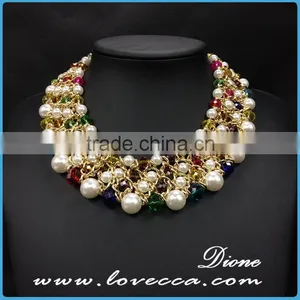New Luxury Wedding Gift Jewelry Exaggerate Beads Fancy Gold Necklace thumbnail-4