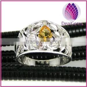 Ring,sterling Silver and Citrine, 4x6mm Faceted Oval ,size 6-9. thumbnail-1