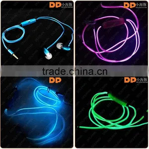 Visible Luminous Earphone Customized Logo el Wire Earphone Glowing With Microphone thumbnail-1