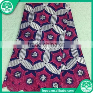 2016 New Design 100% Cotton African Wax Hollandais Print Fabric With Embroidered Fabrics Guipure Lace thumbnail-2