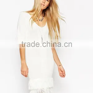 High Fashion Design Sexy Women Sweater Dress Knitting Dress Fringing Dress thumbnail-1