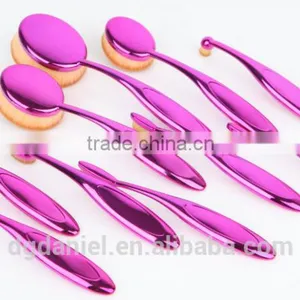2016 Hot Sale Makeup Brushes 10 Pcs Toothbrush Style Makeup Brush Set Purple Oval Makeup Set thumbnail-1