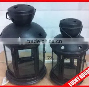 Wholesale Small Decorative Black Candle Holder With Clear Glass Window thumbnail-1