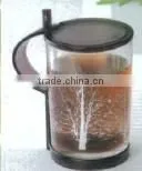Home Glass Drinking Cup With Plastic Stir Stick thumbnail-1