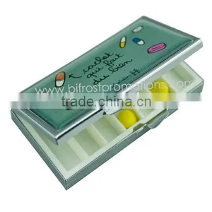 7 Compartments Lockable Metal Pill Box thumbnail-1