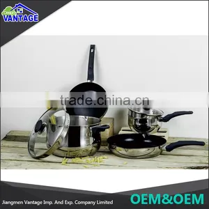 Wholesale Mirror Polish Nonstick Cooking Pot and Frying Pan Stainless Cookware thumbnail-4