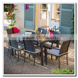 Chicago Patio Outdoor Garden Rattan Dining Set thumbnail-1