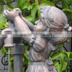 Boy and Girl Water Fountain Resin Unique Garden Sculpture Polyresin Water Fountain thumbnail-2
