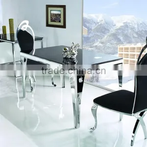 Cheap Black Tempered Glass Dining Table on Sale TH299 thumbnail-2