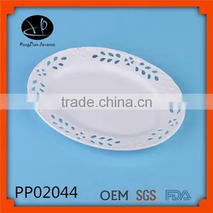 Oval Porcelain Plate,oval Ceramic Decorative Plate With Decal thumbnail-1