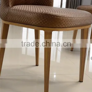 High Quality Woodgrain Stainless Steel Leather Dining Chair LQ-QT200 thumbnail-5