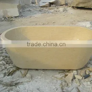 Half Hand Carved Freestanding Stone Bathtub thumbnail-4