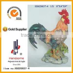 New Fashion Painting Rooster Garden Statue Yard Deco Art Resin thumbnail-1
