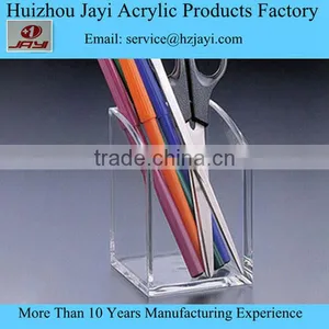 Factory Supply Single Clear Stationery Acrylic Pen Container Holder thumbnail-4