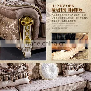 M878 Living Room Furniture Classical Solid Wood Frame Fabric Sofa/fabric Big Corner Sofa thumbnail-5