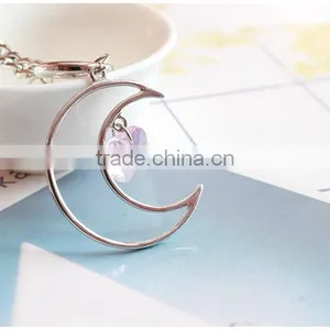 Hollow Moon Heart Crystal Charms Bracelet Simple Chain Bracelet thumbnail-5