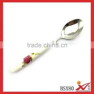 High Quality Ceramic Long Handle Soup Spoon thumbnail-1