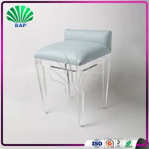 High End Leisure Bar Stool Soft Cushion Acrylic Stool Milk Tea Shop Relax Stool thumbnail-1