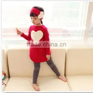 3PCS/SET Pants Kids Children's Baby Clothing Set Hat Girl Girls Leggings Winter Clothes Autumn Warm Cloth Suits Heart Design thumbnail-1