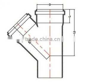 HIGH QUANLITY SKEW TEE WITH SOCKET OF PVC GB STANDARD EXPANDING FITTINGS FOR DRAINAGE WITH GASKET thumbnail-2