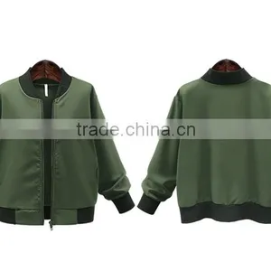 Autumn Women Plus-size Clothing Solid Color Stand Collar Zipper Loose Straight Jacket Female Casual Baseball Uniform Coat Jacket thumbnail-2