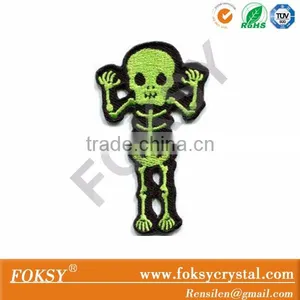 Skeleton Skull Bones Halloween Dancing Iron On Patch Embroidered thumbnail-1