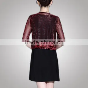 Fancy Design Hot Selling Good Quality Plus Size Mother Of The Bride Dress With Jacket Chinese Clothing Manufacturer thumbnail-3