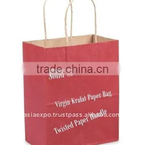 Kraft Paper Bags With Paper Handles With 100% Solid Color Printing thumbnail-1