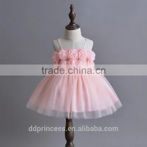 Baby Girls Birthday Dress Party Wedding Clothing Pink White Suspender Designer Dresses thumbnail-1