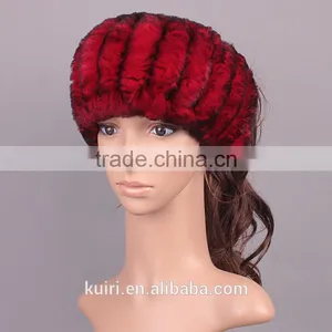 Winter Fur Headbands for Women Knitted Rex Rabbit Fur Scraf for Women Real Fur Headwrap Ear Warmer 2016 Newest Fashion Hairband thumbnail-2