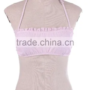 Monogrammed Seersucker Bandeau Swim Top thumbnail-4