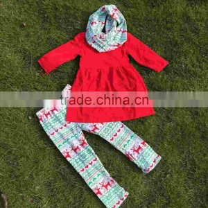 FALL OUTFITS Persnickety Girls 3 Pieces Scarf Sets Girls Christmas Pant Sets Kids Reindeer Clothes Boutique Girl Clothing thumbnail-6