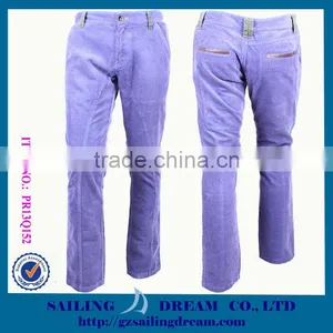 Fashion Leisure Pants Purple Color Corduroy PR13Q152 thumbnail-1