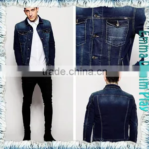 2016 New Brand Hot Sale Indigo Jean Mens Silver Button Jackets Coats thumbnail-1